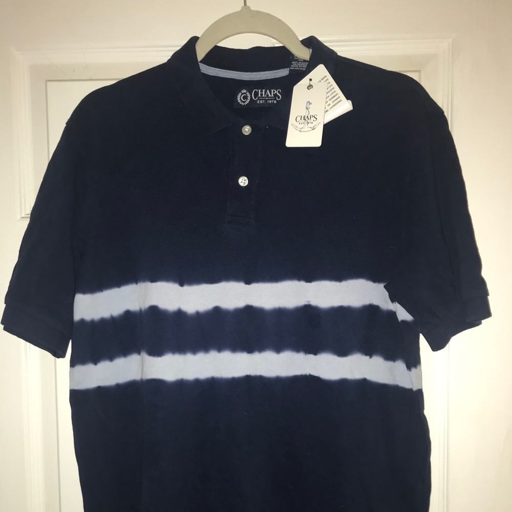 NWT Men’s Navy Blue CHAPS Short Sleeve Polo Small